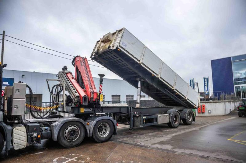 Kwb KIPPER + FASSI F245A/5X - Tipper semi-trailer: picture 1 Kwb KIPPER + FASSI F245A/5X - Tipper semi-trailer: picture 1