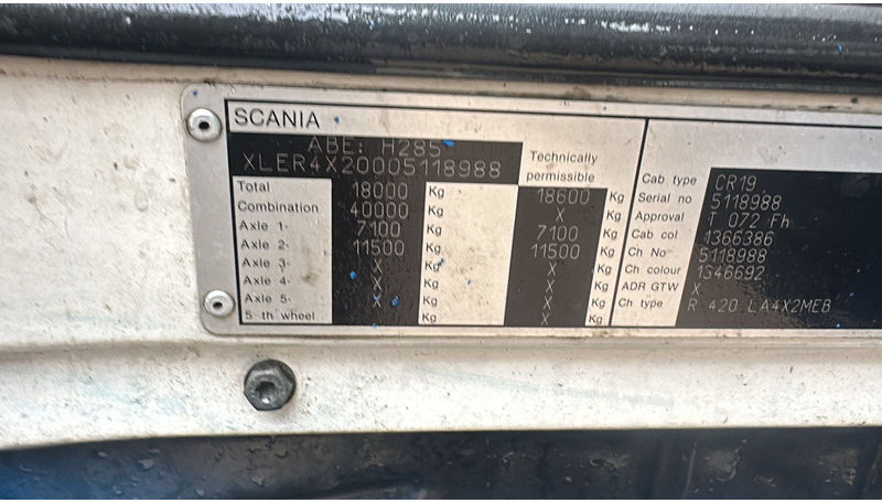 Tractor unit Scania R 420 (FOR PARTS / ENGINE RUNNING AND TRUCK DRIVING / MANUAL GEARBOX): picture 19