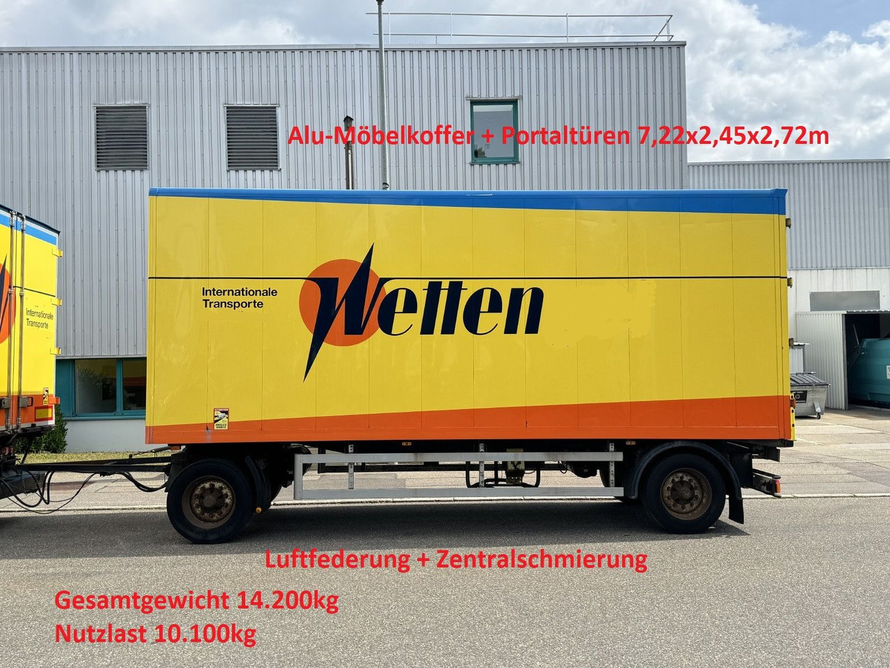 Bachert 14t Alu-Möbelkoffer 7,2m BPW Luft ZS - Closed box trailer: picture 1 Bachert 14t Alu-Möbelkoffer 7,2m BPW Luft ZS - Closed box trailer: picture 1