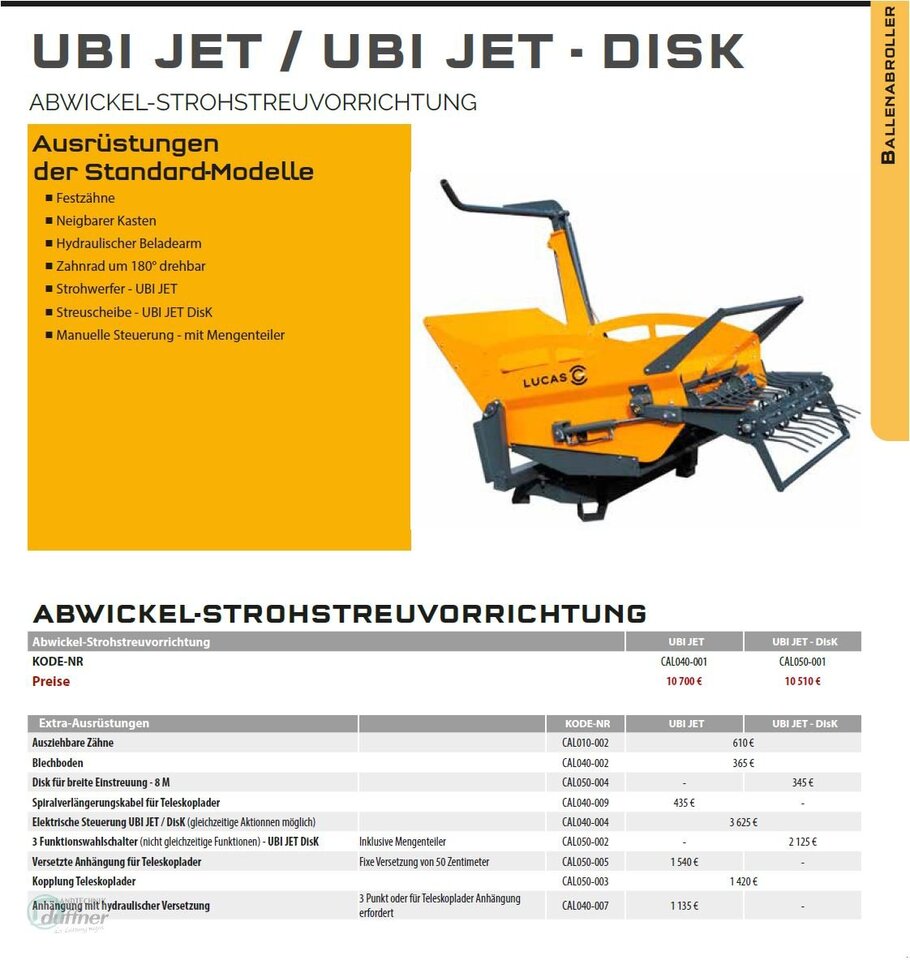 Lucas UBI JET Anbau Dreipunkt - Bale wrapper: picture 2 Lucas UBI JET Anbau Dreipunkt - Bale wrapper: picture 2