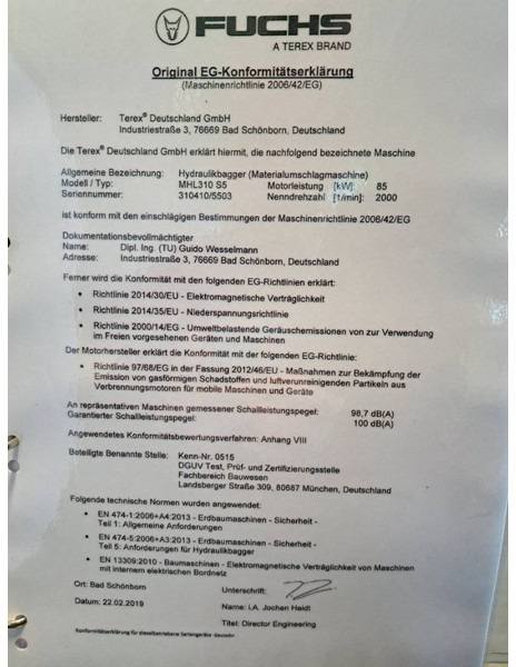 Waste/ Industry handler for transportation of garbage Fuchs MHL 310: picture 19