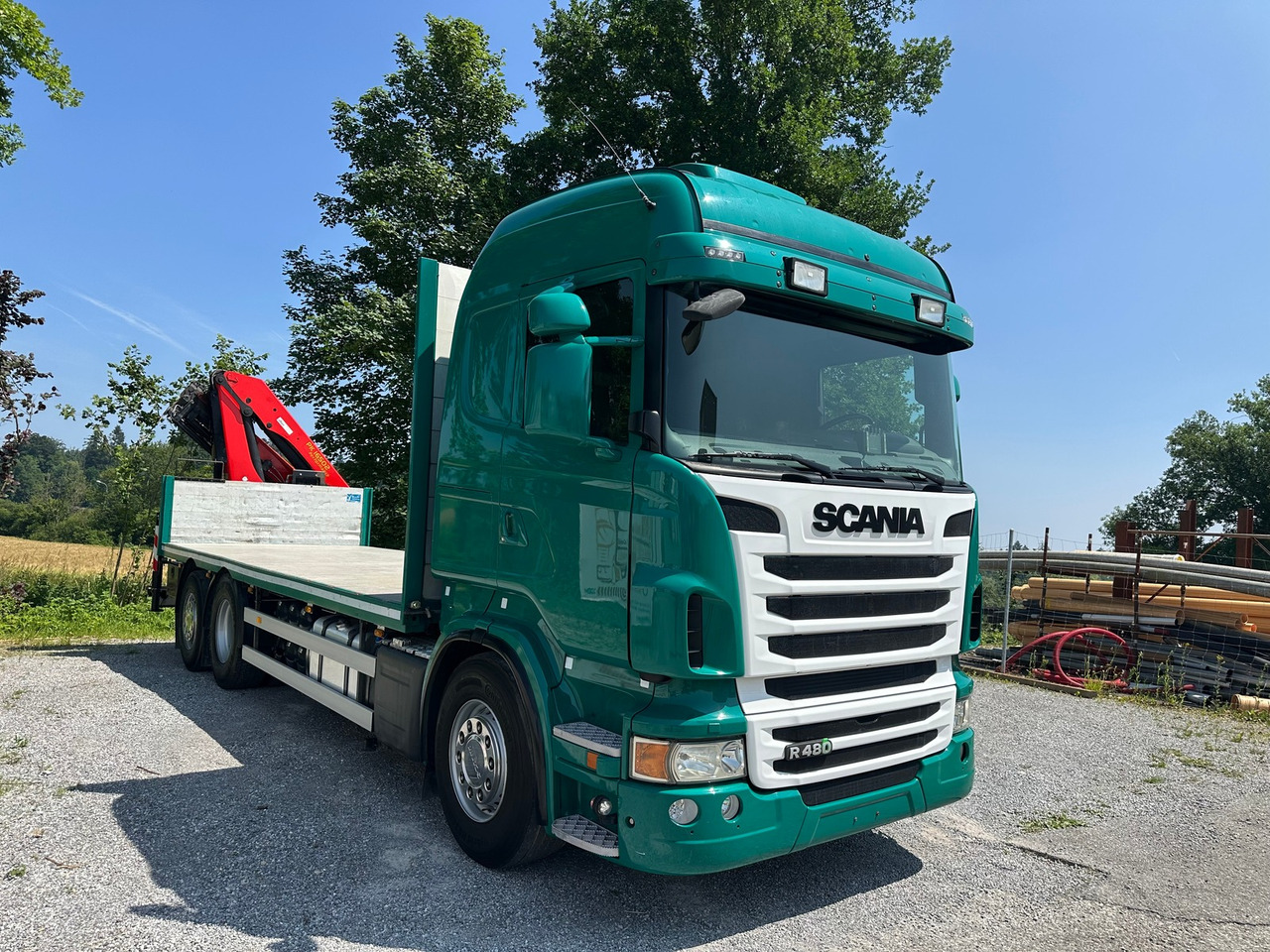 Dropside/ Flatbed truck, Crane truck SCANIA R 480 6x2 Palfinger 16502: picture 14