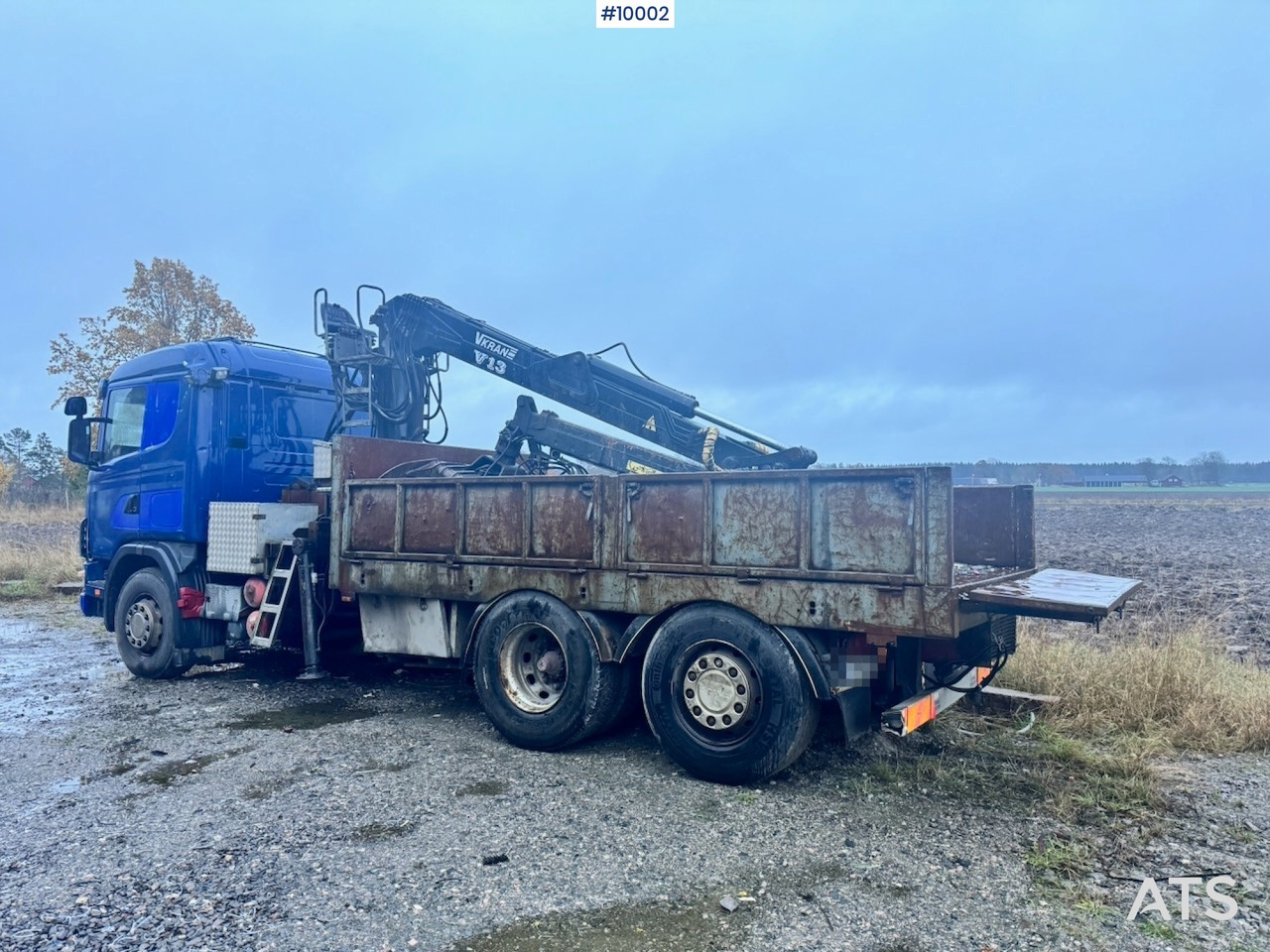 Scania R124 6x2 Flatbed truck with timber crane - Dropside/ Flatbed truck, Crane truck: picture 3 Scania R124 6x2 Flatbed truck with timber crane - Dropside/ Flatbed truck, Crane truck: picture 3