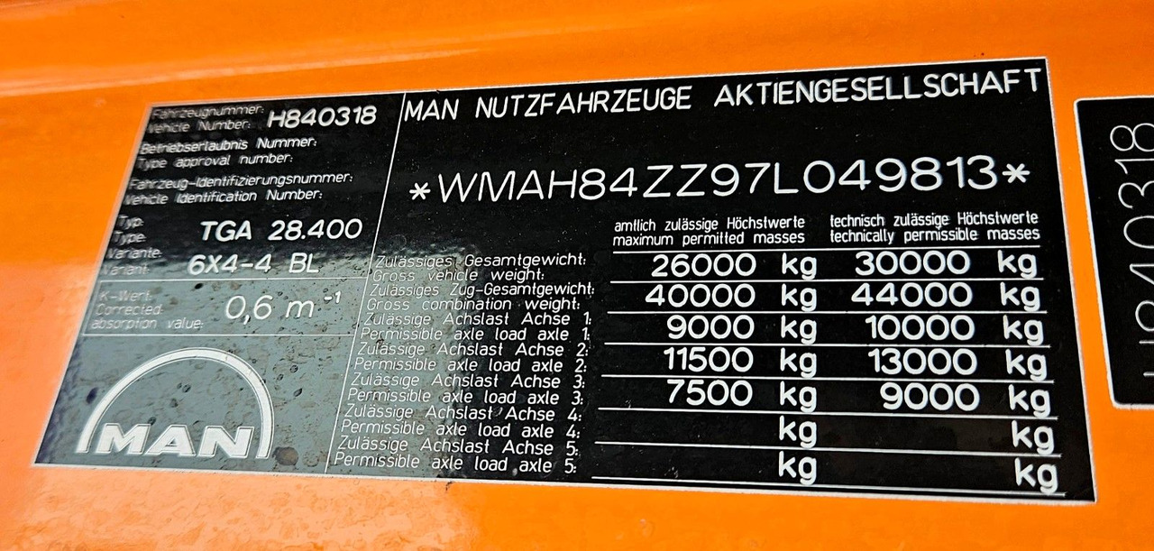 Tipper MAN TGA 28.400 6x4-4  Winterdienst: picture 14