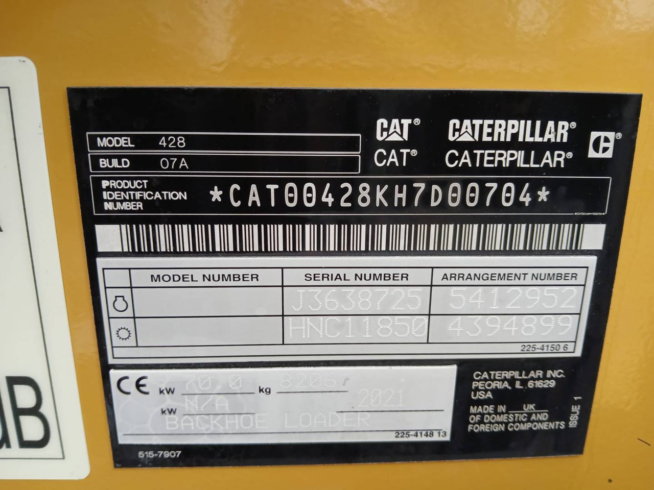 CAT 428-07 - Backhoe loader: picture 5 CAT 428-07 - Backhoe loader: picture 5