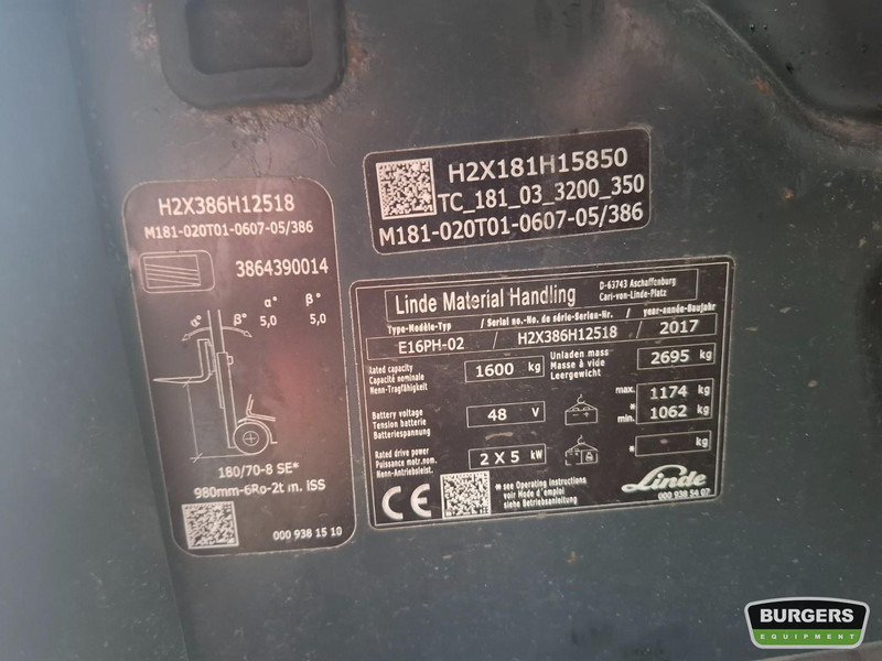 Electric forklift Linde E16PH-02: picture 10