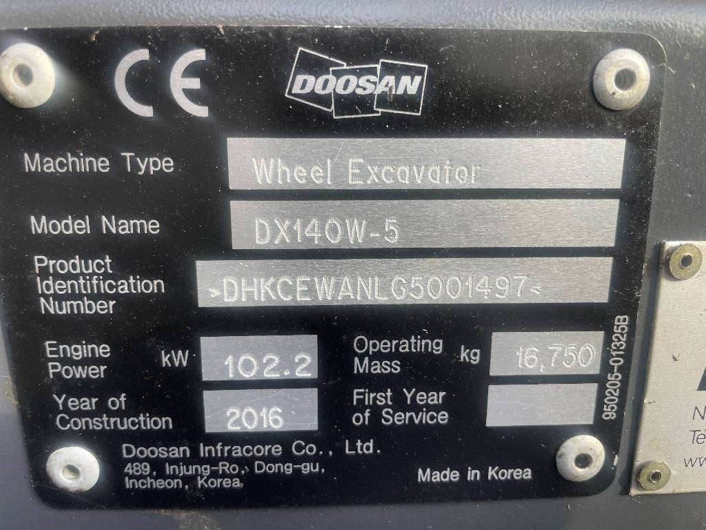Doosan DX 140 W-5 Dismantled: only spare parts - Wheel excavator: picture 5 Doosan DX 140 W-5 Dismantled: only spare parts - Wheel excavator: picture 5