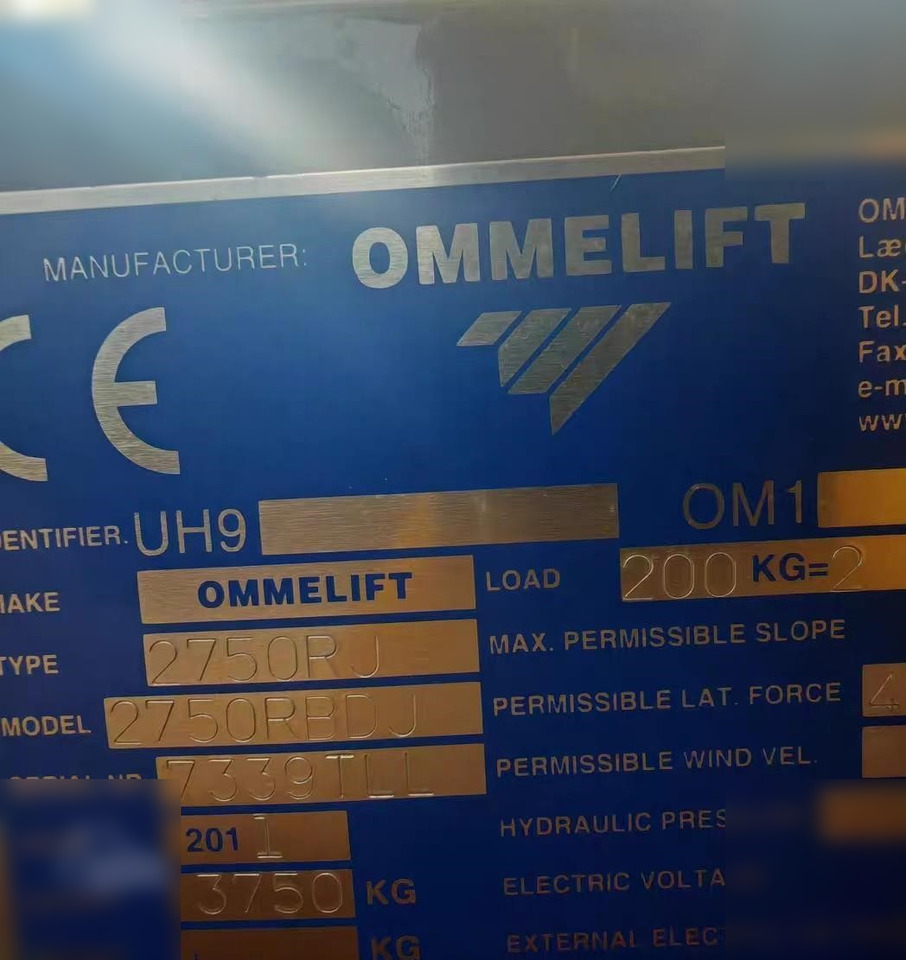 2011 OMMELIFT 2750RBDJ - Articulated boom: picture 4 2011 OMMELIFT 2750RBDJ - Articulated boom: picture 4