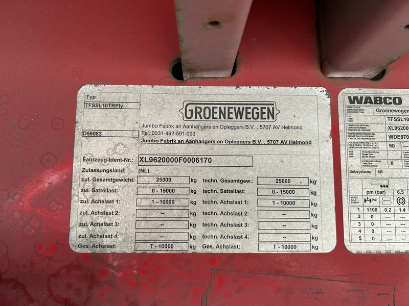 Closed box semi-trailer Groenewegen Jumbo / City / Box / Laadklep 2500 kg / APK TUV 11-25: picture 13