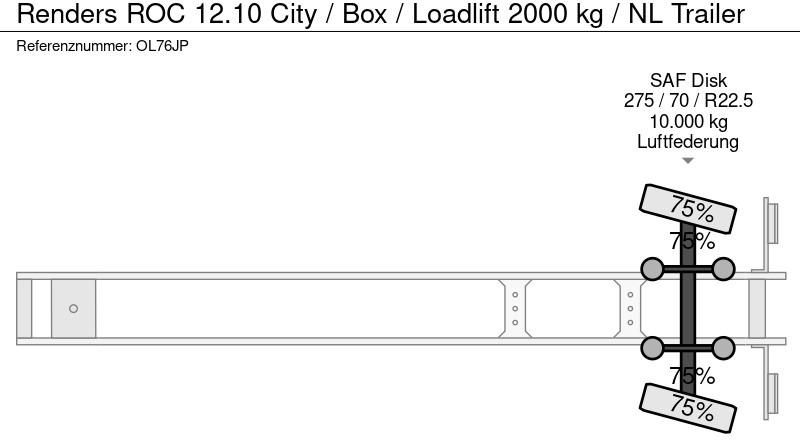 Closed box semi-trailer Renders ROC 12.10 City / Box / Loadlift 2000 kg / NL Trailer: picture 18 Closed box semi-trailer Renders ROC 12.10 City / Box / Loadlift 2000 kg / NL Trailer: picture 18