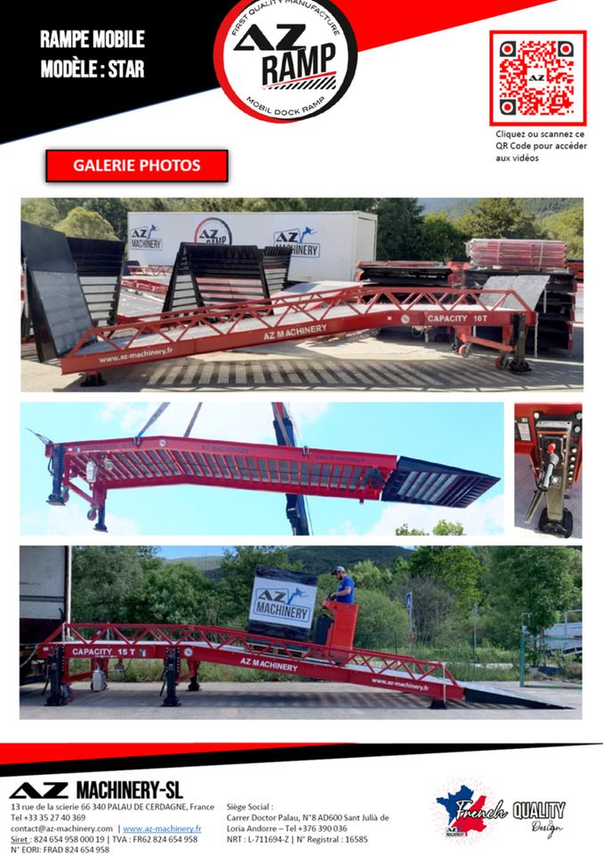 Loading ramp **RENTAL** Loading Ramp with with hydraulic tilting bridge -  AZ RAMP - STAR- 8T. 8 ton capacity: picture 9