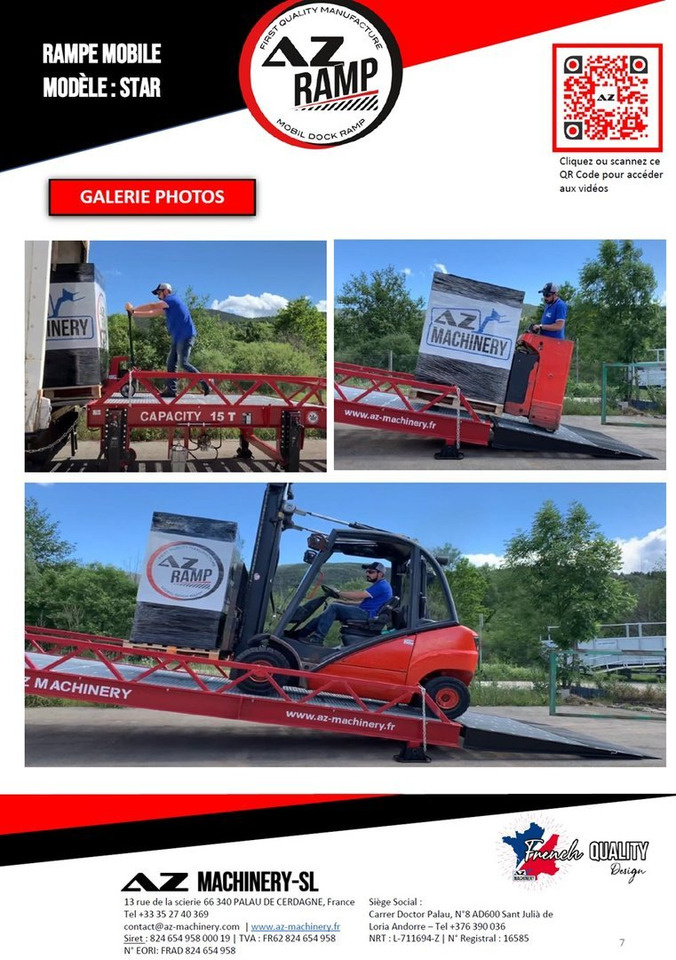 Loading ramp **RENTAL** Loading Ramp with with hydraulic tilting bridge -  AZ RAMP - STAR- 8T. 8 ton capacity: picture 10