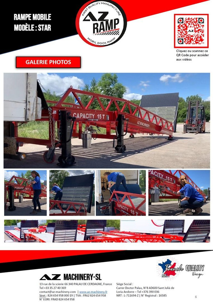 Loading ramp **RENTAL** Loading Ramp with with hydraulic tilting bridge -  AZ RAMP - STAR- 8T. 8 ton capacity: picture 7