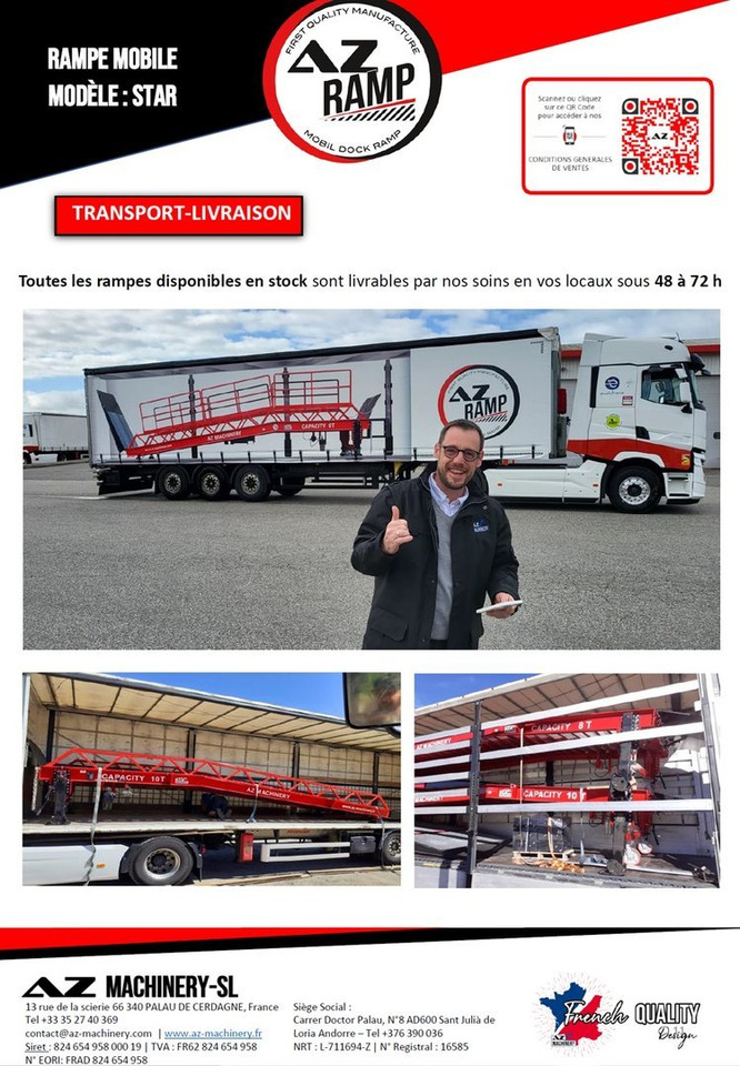 Loading ramp **RENTAL** Loading Ramp with with hydraulic tilting bridge -  AZ RAMP - STAR- 8T. 8 ton capacity: picture 11