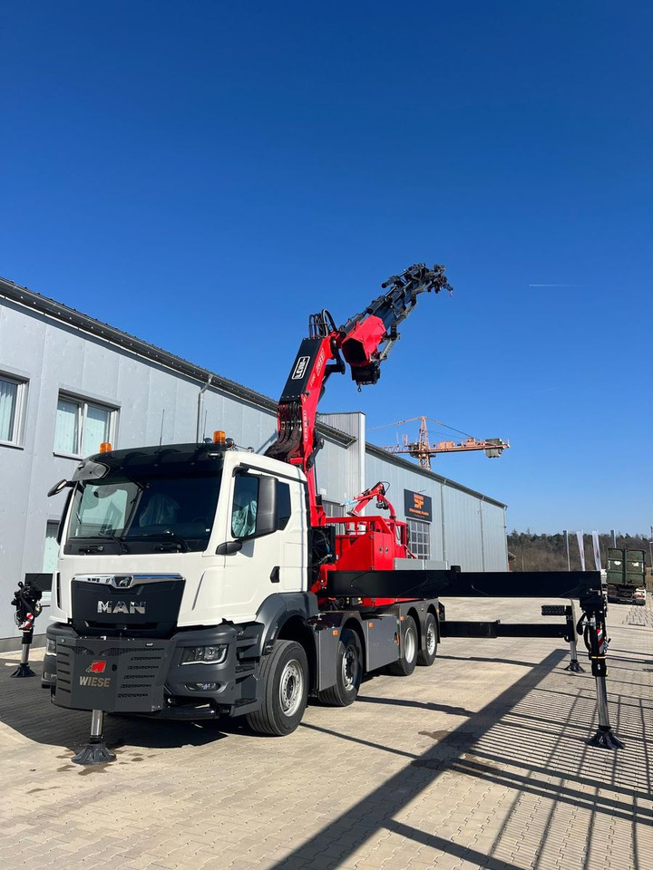 Dropside/ Flatbed truck, Crane truck MAN 8x4 mit F1150RA.2.28 L616 Winde, 2.per. Korb: picture 8