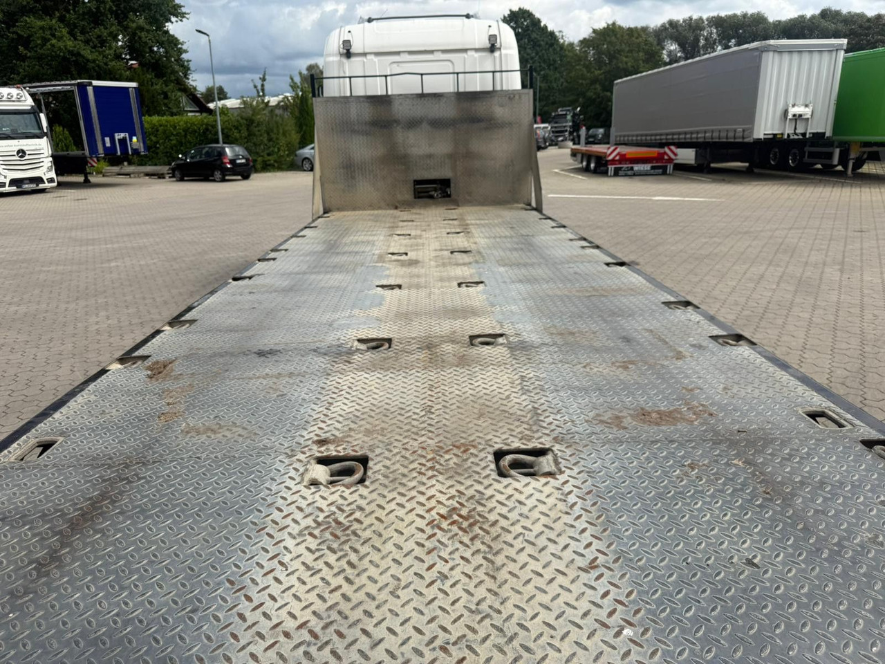 Autotransporter truck Scania G450 Baumaschinentransporter mit Rampen: picture 14