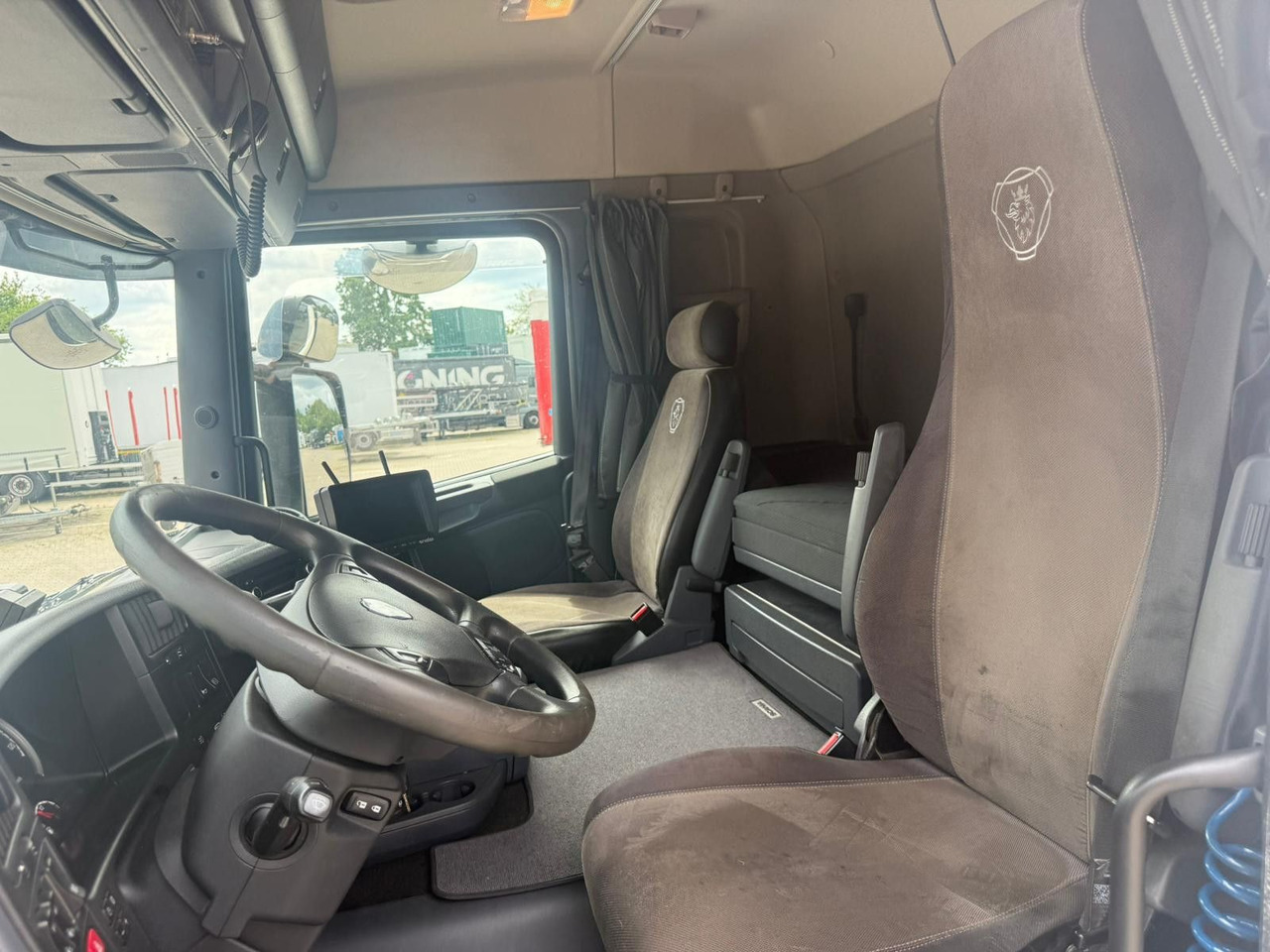 Autotransporter truck Scania G450 Baumaschinentransporter mit Rampen: picture 8