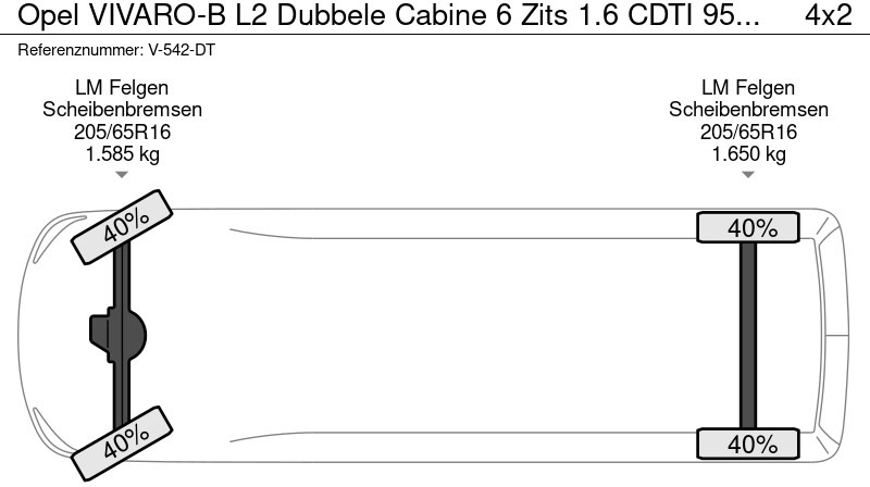 Small van, Combi van Opel VIVARO-B L2 Dubbele Cabine 6 Zits 1.6 CDTI 95 PK Euro 6: picture 20