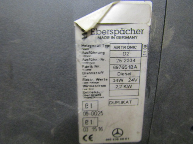 EBERSPACHER “AIRTRONIC” NIGHT HEATER TYPE D2 & D1LC CHOICE AVAILABLE SUITS MAN AND MERCEDES - Cab and interior for Truck: picture 3 EBERSPACHER “AIRTRONIC” NIGHT HEATER TYPE D2 & D1LC CHOICE AVAILABLE SUITS MAN AND MERCEDES - Cab and interior for Truck: picture 3