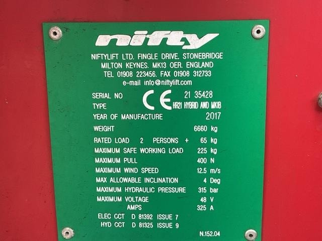 Niftylift HR21 - Articulated boom: picture 5 Niftylift HR21 - Articulated boom: picture 5