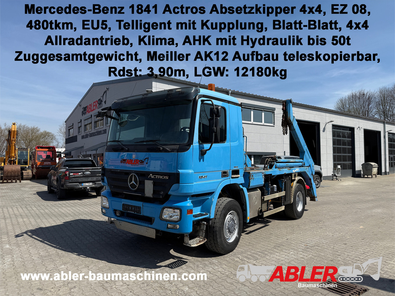Mercedes-Benz 1841 Actros MP2 Absetzkipper 4x4 Allrad Klima - Skip loader truck: picture 1 Mercedes-Benz 1841 Actros MP2 Absetzkipper 4x4 Allrad Klima - Skip loader truck: picture 1