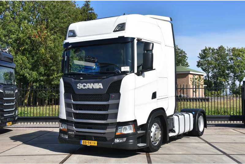 Scania S410 4x2EB MEGA 95 cm or 103 cm driving height - RETARDER - 824 TKM - FULL AIR - PARK. AIRCO - LEATHER SEATS - 2 x FUEL TANKS - - Tractor unit: picture 1 Scania S410 4x2EB MEGA 95 cm or 103 cm driving height - RETARDER - 824 TKM - FULL AIR - PARK. AIRCO - LEATHER SEATS - 2 x FUEL TANKS - - Tractor unit: picture 1