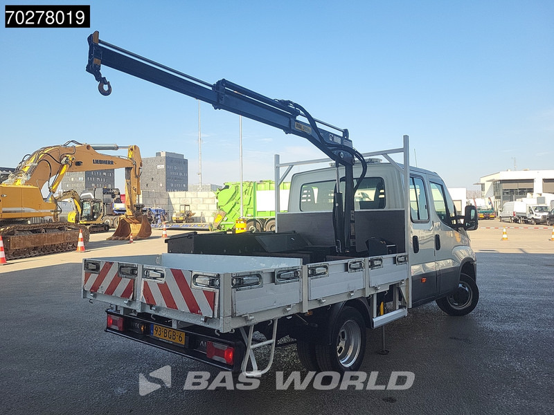 Flatbed van Iveco Daily 50C17 3.0L Automaat DC Open laadbak Kraan Hiab 017T-2 Airco APK 10-2025 Pickup Crane Kraanwagen Pritsche Airco Dubbel cabine: picture 6