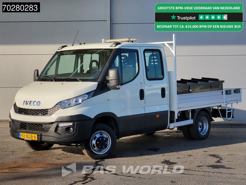 Iveco Daily 50C17 3,0L Automaat HIAB 017T-2 DC Open laadbak Kraan Dubbellucht Airco Euro6 Pickup Crane Kraanwagen Pritsche Airco Dubbel cabi - Flatbed van: picture 1 Iveco Daily 50C17 3,0L Automaat HIAB 017T-2 DC Open laadbak Kraan Dubbellucht Airco Euro6 Pickup Crane Kraanwagen Pritsche Airco Dubbel cabi - Flatbed van: picture 1