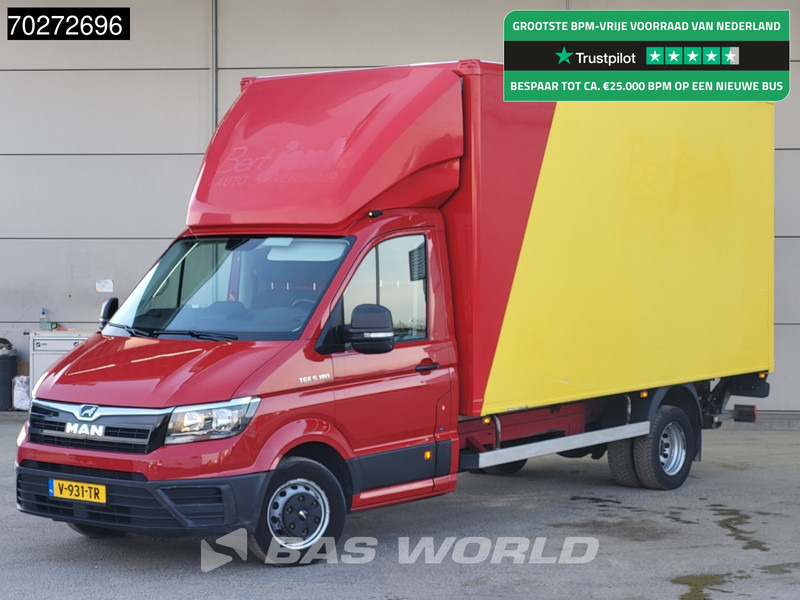 MAN TGE 5.180 Automaat Laadklep Zijdeur Bakwagen 180PK Lat om Lat Airco Cruise Meubelbak Koffer 22m3 Airco Cruise control - Box van: picture 1 MAN TGE 5.180 Automaat Laadklep Zijdeur Bakwagen 180PK Lat om Lat Airco Cruise Meubelbak Koffer 22m3 Airco Cruise control - Box van: picture 1
