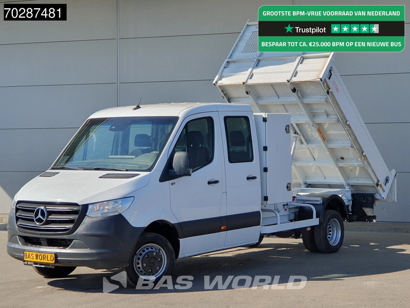 Tipper van Mercedes-Benz Sprinter 514 CDI Kipper met Kist Dubbel Cabine Dubbellucht 3,5t Trekhaak Airco Cruise Euro6 Tipper Benne Kieper 2m3 Airco Trekhaak Cruise: picture 1