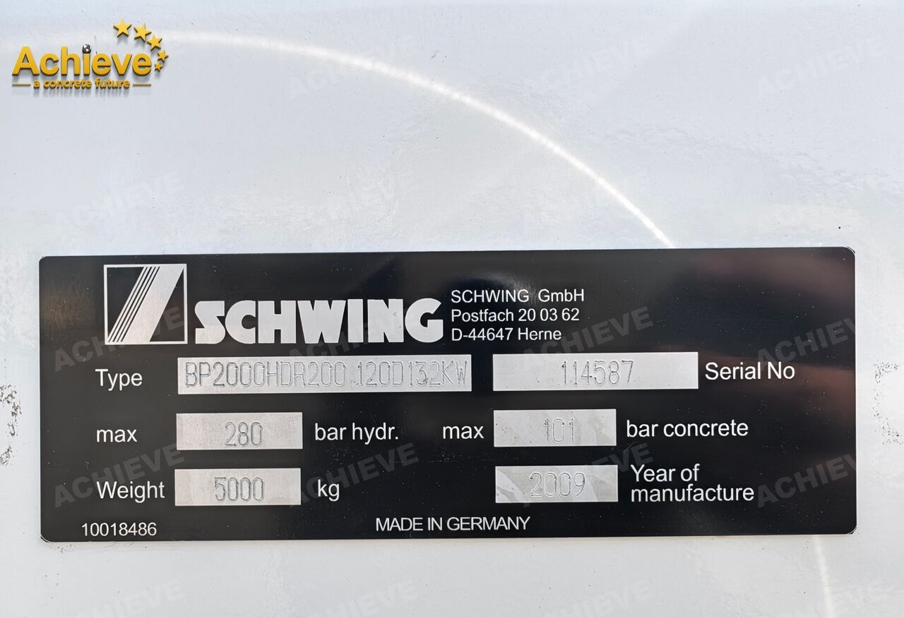 Leasing of SCHWING STETTER 2009【ACHIEVE】TOP CONDITION!!!  Good Selling SCHWING Projection BP2000 11Estuco Concreto Concrete Pump SCHWING STETTER 2009【ACHIEVE】TOP CONDITION!!!  Good Selling SCHWING Projection BP2000 11Estuco Concreto Concrete Pump: picture 28