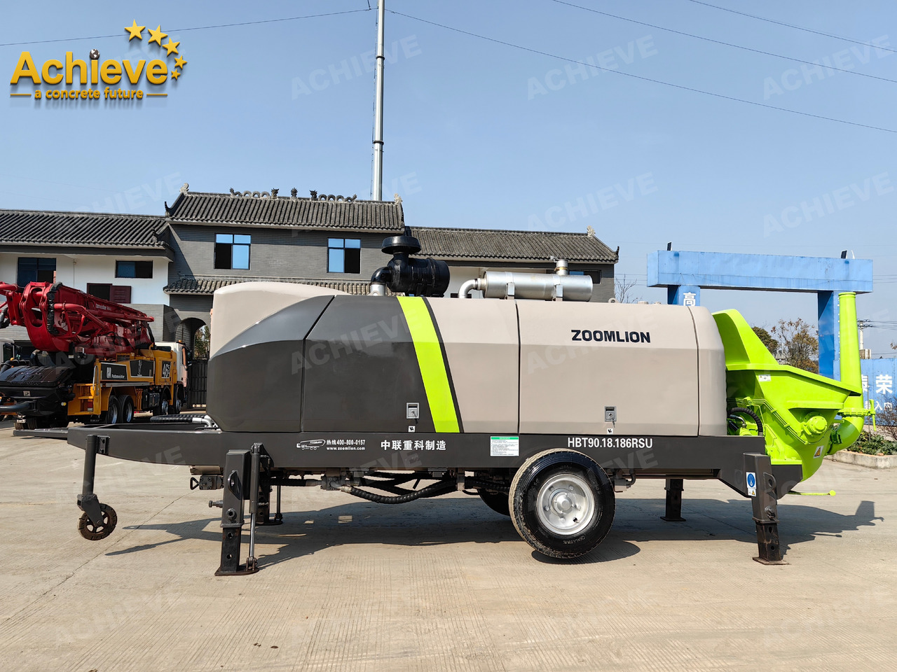 Zoomlion 2022 Zoomlion HBT 90.18.186RSU hydraulic Concrete Trailer Pump in China【ACHIEVE】TOP CONDITION!!! - Stationary concrete pump: picture 1 Zoomlion 2022 Zoomlion HBT 90.18.186RSU hydraulic Concrete Trailer Pump in China【ACHIEVE】TOP CONDITION!!! - Stationary concrete pump: picture 1