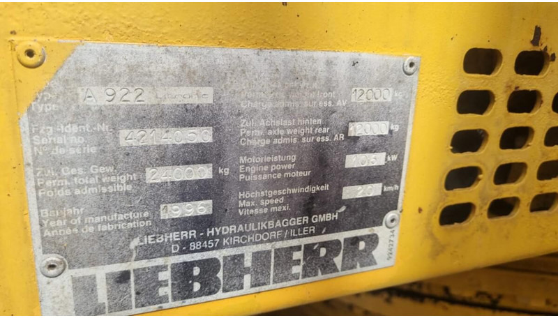 Excavator Liebherr A922 Li: picture 6
