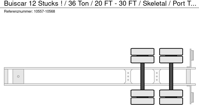 Container transporter/ Swap body semi-trailer Buiscar 12 Stucks ! / 36 Ton / 20 FT - 30 FT / Skeletal / Port Trailer: picture 10