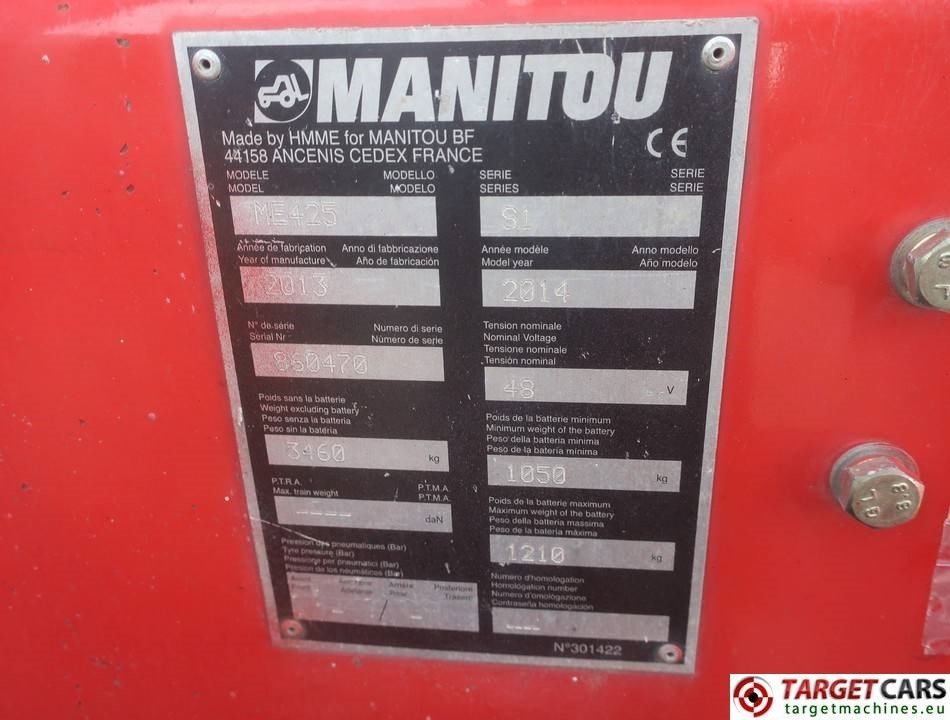 Electric forklift Manitou ME425 Electric 4wheel Forklift 2500KG Triplex450cm: picture 10