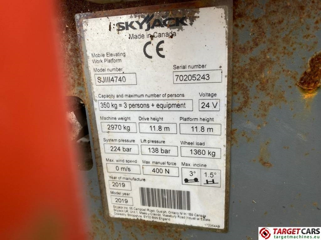Scissor lift SkyJack SJIII-4740 Electric 4740 Scissor Work Lift 1380cm: picture 10