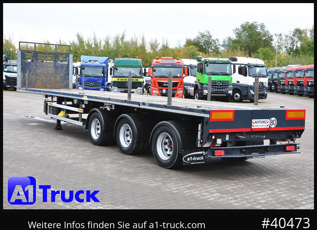 Dropside/ Flatbed semi-trailer FAYMONVILLE F-S43-1AAF Telemax,3 zwangs gelenkt, Lenkachse: picture 11