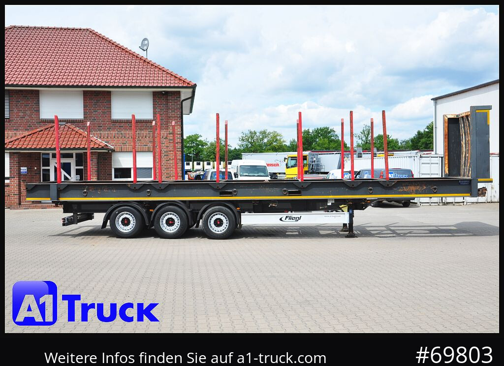 Timber semi-trailer FLIEGL SDS01, Langholz, Containeraufbau, Liftachse,: picture 8
