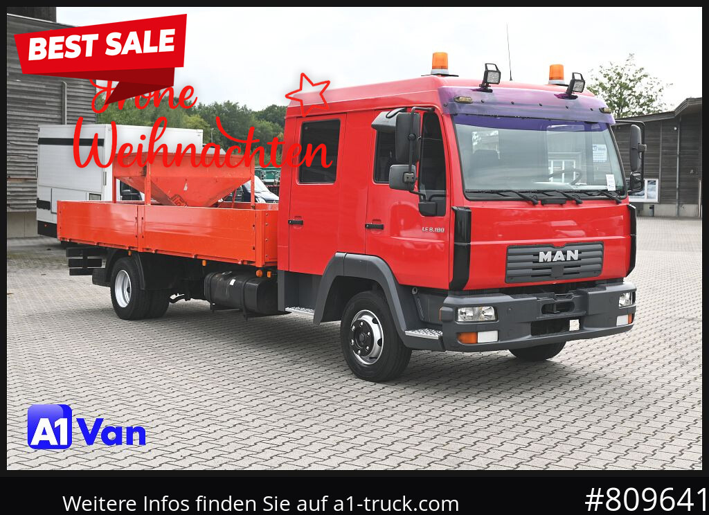 MAN MAN LE 8.180 Pritsche Doka, Automatik, AHK, 6-Sitzer - Flatbed van: picture 1 MAN MAN LE 8.180 Pritsche Doka, Automatik, AHK, 6-Sitzer - Flatbed van: picture 1