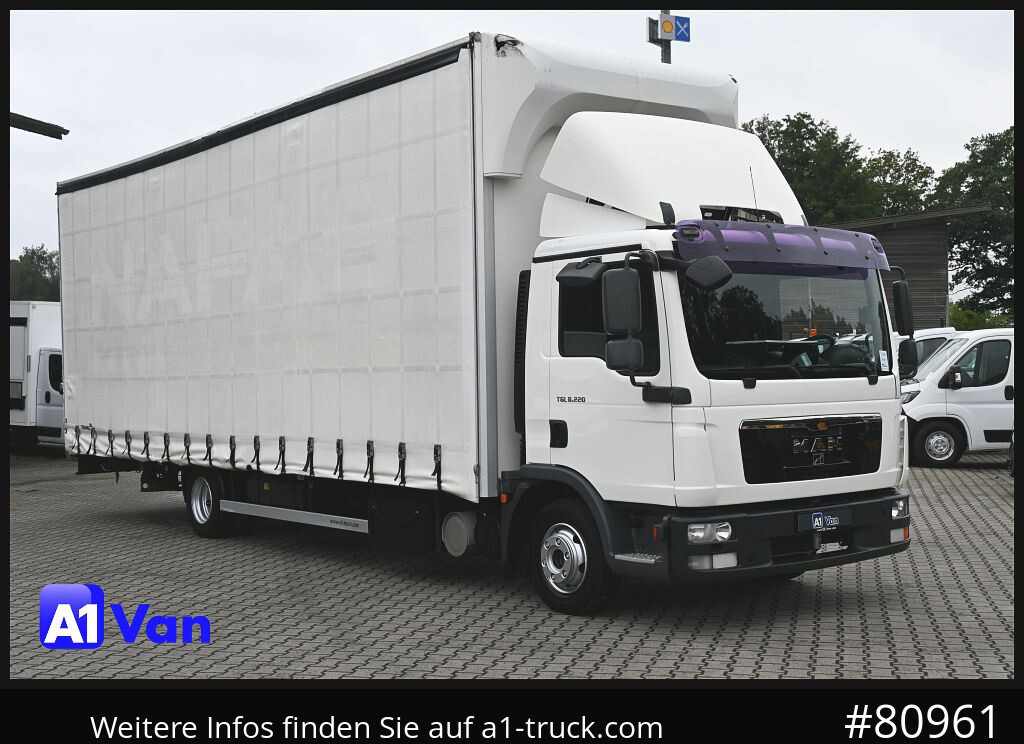MAN TGL 8.220 Pritsche Plane, Klima, Schiebeplane, Automatik - Curtain side van: picture 1 MAN TGL 8.220 Pritsche Plane, Klima, Schiebeplane, Automatik - Curtain side van: picture 1