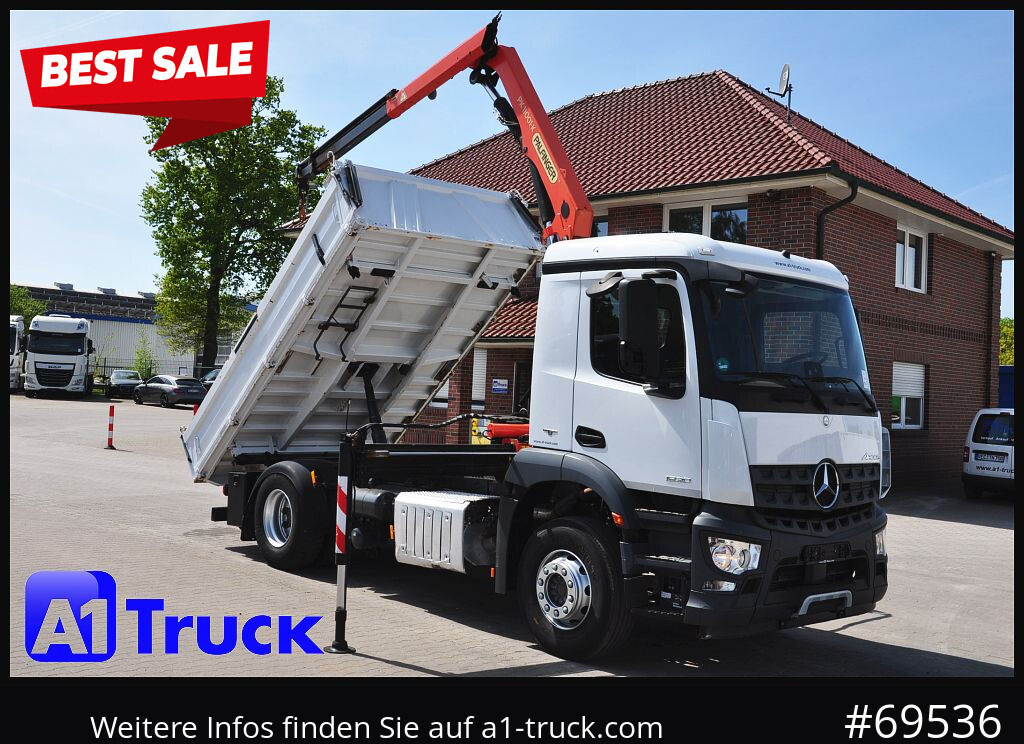 MERCEDES-BENZ Arocs 1830, Kipper + Kran,Palfinger, Funk, - Crane truck: picture 1 MERCEDES-BENZ Arocs 1830, Kipper + Kran,Palfinger, Funk, - Crane truck: picture 1