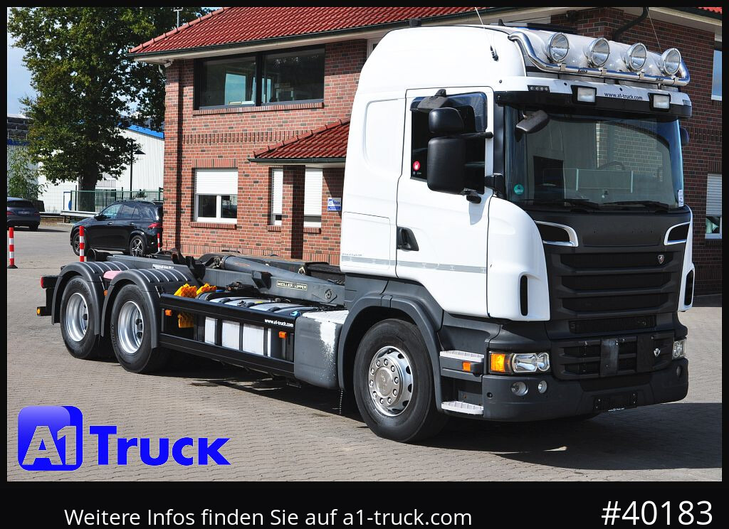 SCANIA R500, V8,, Meiller, Liftachse, - Hook lift truck: picture 1 SCANIA R500, V8,, Meiller, Liftachse, - Hook lift truck: picture 1