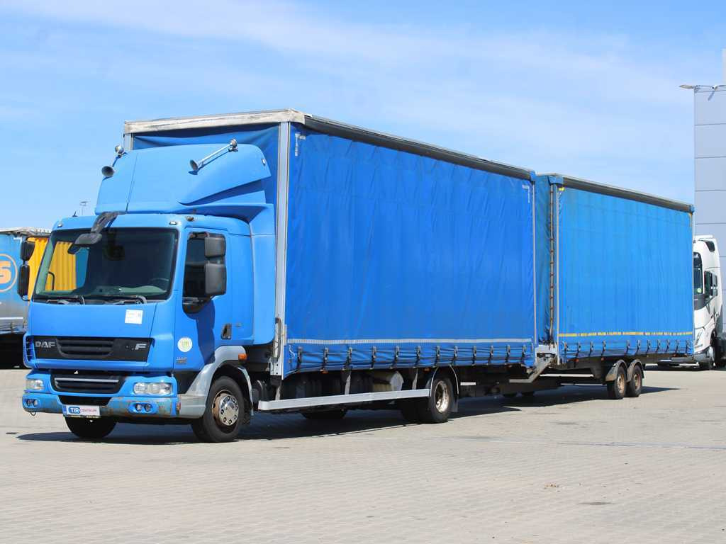 DAF FA LF 45, EURO 5, TYRES 80% + AGADOS TRAILER - Curtainsider truck: picture 1 DAF FA LF 45, EURO 5, TYRES 80% + AGADOS TRAILER - Curtainsider truck: picture 1
