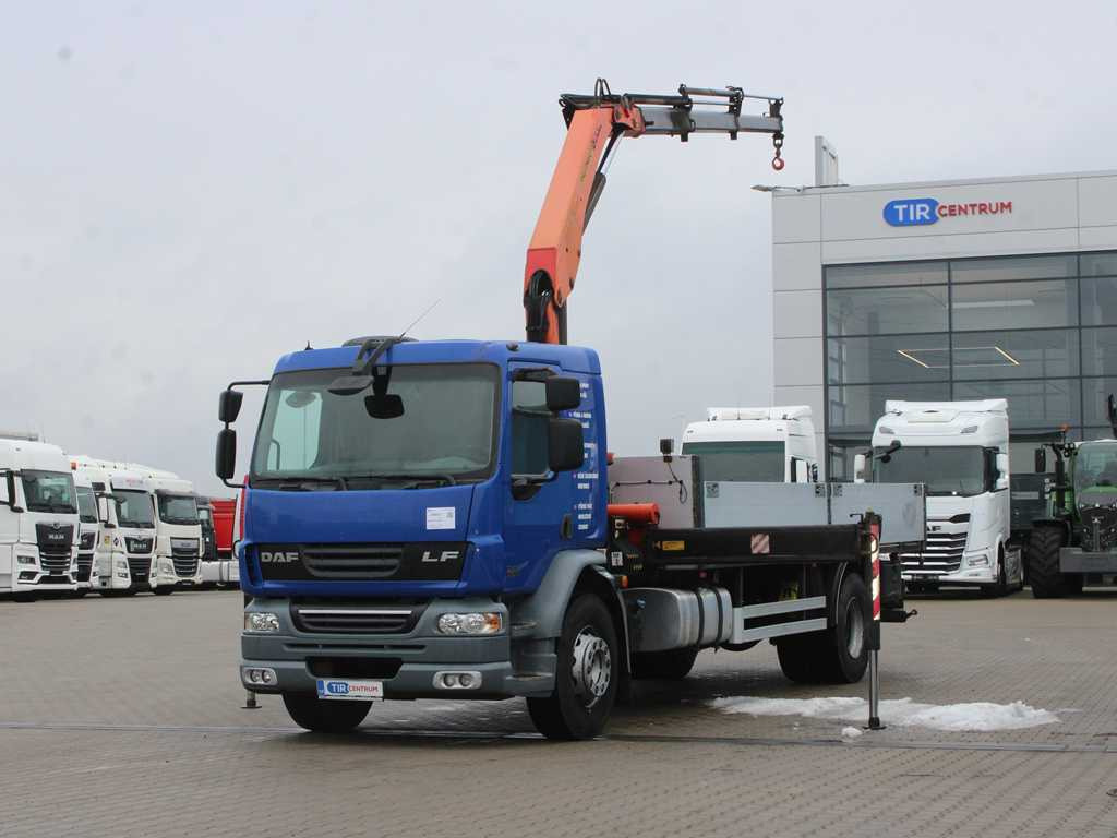 DAF LF 55.250, EURO 4, SIDE BOARD, HYDRAULIC ARM PALFINGER PKK 15500 - Dropside/ Flatbed truck, Crane truck: picture 1 DAF LF 55.250, EURO 4, SIDE BOARD, HYDRAULIC ARM PALFINGER PKK 15500 - Dropside/ Flatbed truck, Crane truck: picture 1