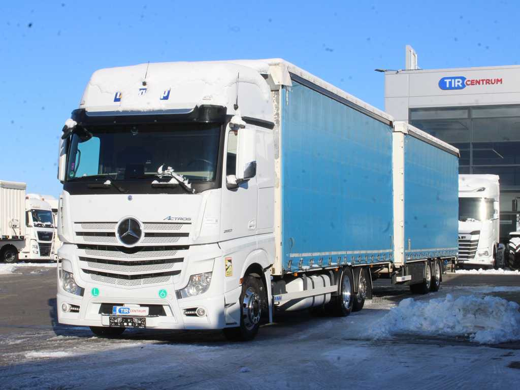 Mercedes-Benz ACTROS 2553, EURO 6, 6X2, AIR SUSPENSION, DRIVE-THROUGH + PANAV - Curtainsider truck: picture 1 Mercedes-Benz ACTROS 2553, EURO 6, 6X2, AIR SUSPENSION, DRIVE-THROUGH + PANAV - Curtainsider truck: picture 1