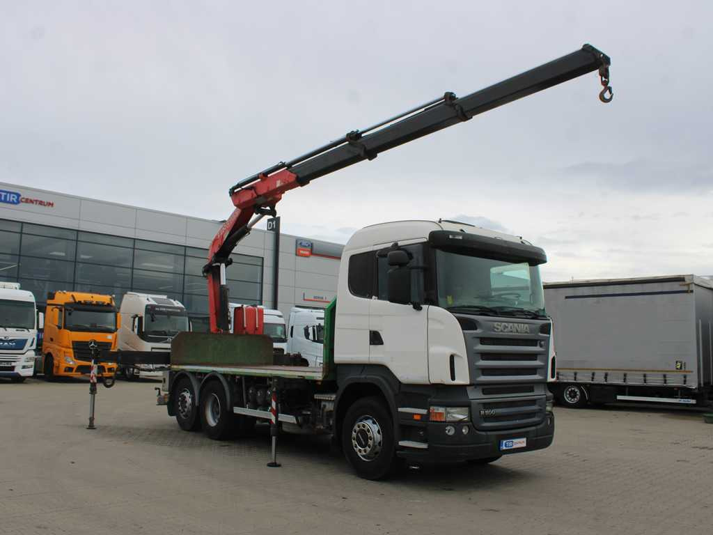 Scania R 500, 6X2, EURO 4, OPTICRUISE, HYDRAULIC ARM FASSI F220A.23 - Dropside/ Flatbed truck, Crane truck: picture 3 Scania R 500, 6X2, EURO 4, OPTICRUISE, HYDRAULIC ARM FASSI F220A.23 - Dropside/ Flatbed truck, Crane truck: picture 3