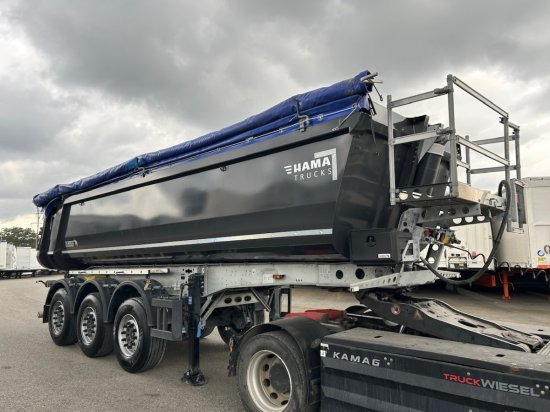 Schmitz Kippmulde 24m³, Stahl-light Chassis, Liftachse, Rollplane - Tipper semi-trailer: picture 1 Schmitz Kippmulde 24m³, Stahl-light Chassis, Liftachse, Rollplane - Tipper semi-trailer: picture 1