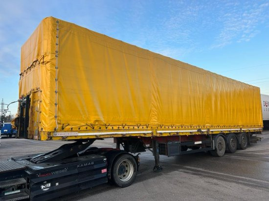 Schwarzmüller Spezialauflieger Schräglader, Coilmulde, Liftachse, Edscha-Verdeck, - Curtainsider semi-trailer: picture 1 Schwarzmüller Spezialauflieger Schräglader, Coilmulde, Liftachse, Edscha-Verdeck, - Curtainsider semi-trailer: picture 1