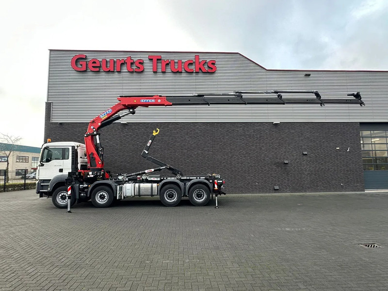 MAN TGS 35.460 8X4 BL+ HYVA 18.55.S HAAKARMSYSTEEM EFFER 395-5 KRAAN/KRAN/CRANE/GRUA - Hook lift truck, Crane truck: picture 1 MAN TGS 35.460 8X4 BL+ HYVA 18.55.S HAAKARMSYSTEEM EFFER 395-5 KRAAN/KRAN/CRANE/GRUA - Hook lift truck, Crane truck: picture 1