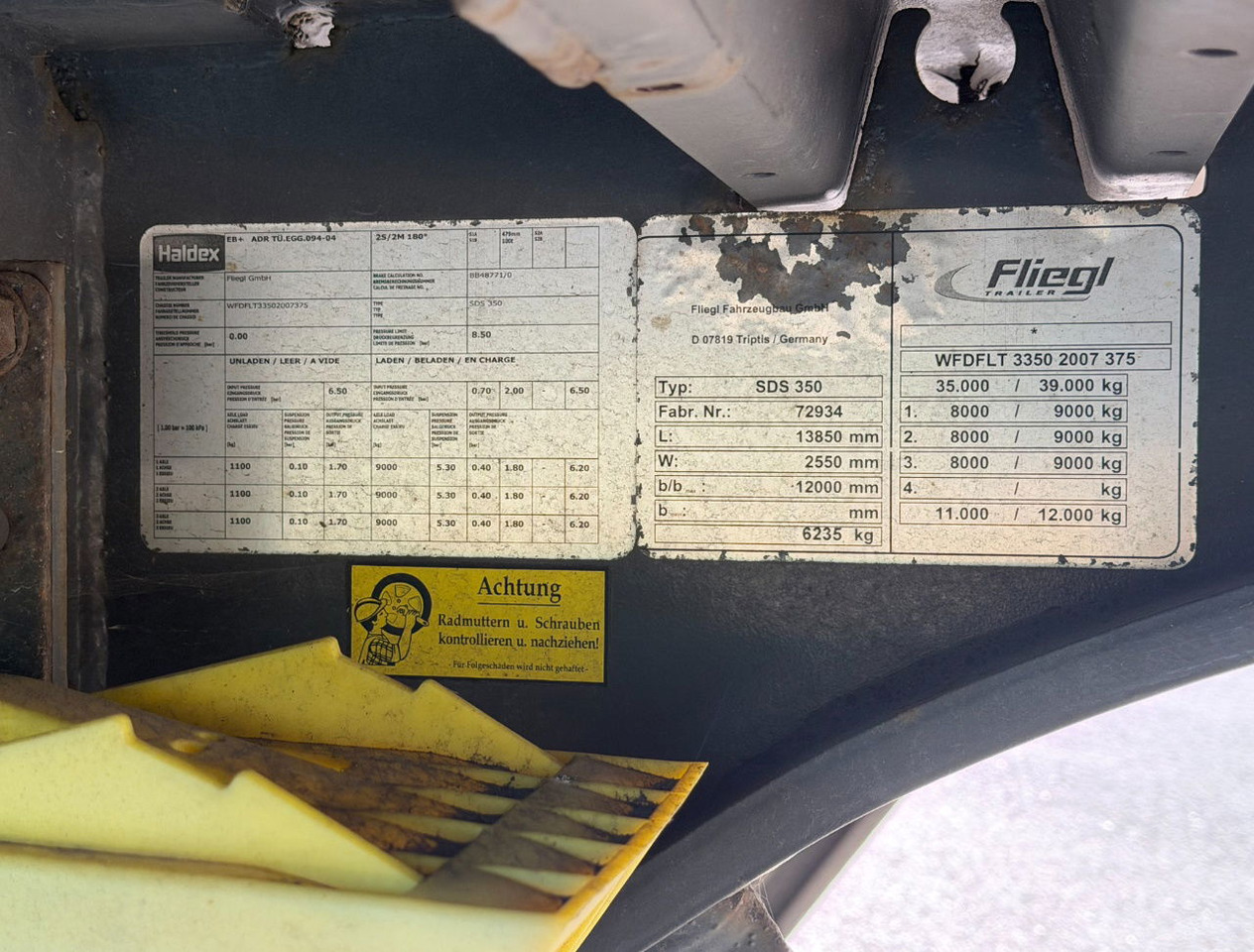 Curtainsider semi-trailer Fliegl SDS 350 Lift Axle Disc Brakes Sliding Sides + Roof TOP Condition: picture 23